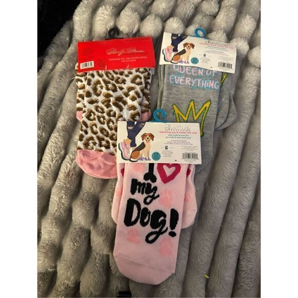 3x chatties Big pup/dog socks & matching owner , mom dad socks! - Picture 1 of 3